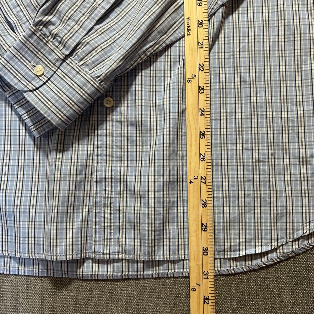 Ralph Lauren Purple Label Button Down Mens XL Blue Plaid Made in Italy Cotton - Picture 3 of 7